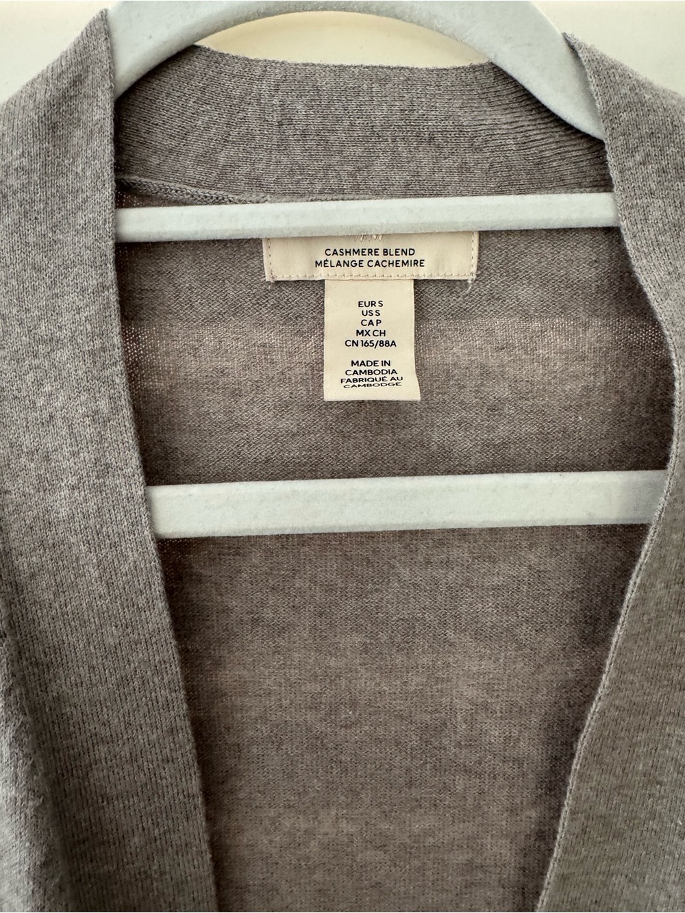 H&M Gray Brown Cotton Cashmere Cardigan with Tie Belt - Picture 3 of 6